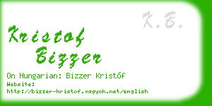 kristof bizzer business card
