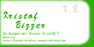 kristof bizzer business card